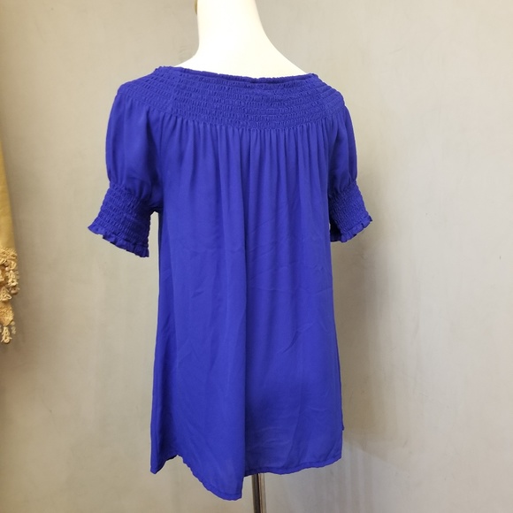 Octavia royal blue short sleeve maternity top V18 - Picture 6 of 6